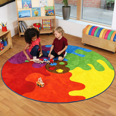 Rainbow Colour Palette Circular Carpet - 2m diameter MAT086 | Primary ICT