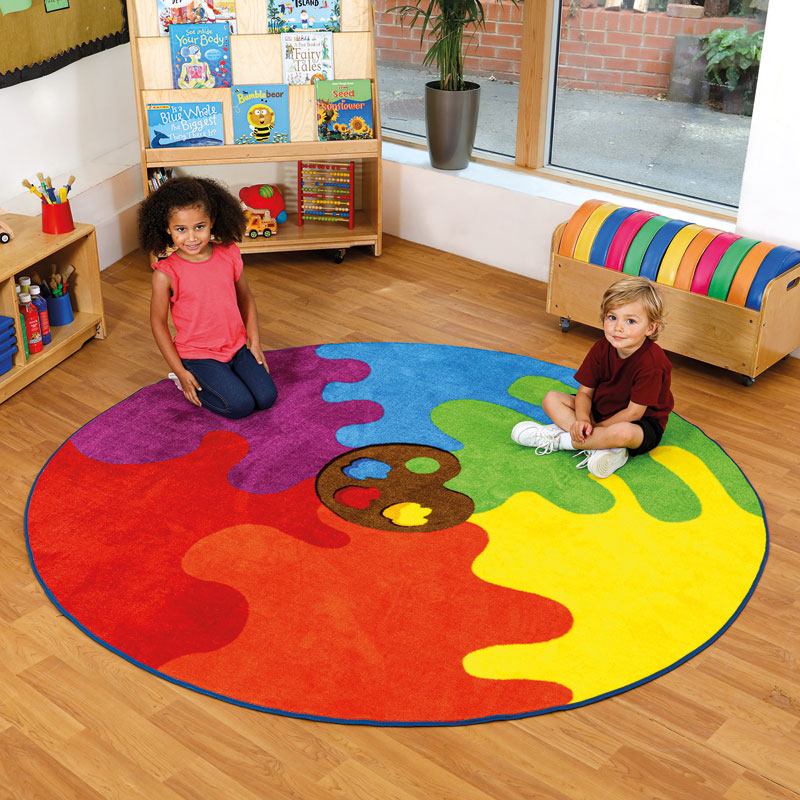 Rainbow Colour Palette Circular Carpet - 2m diameter MAT086 | Primary ICT