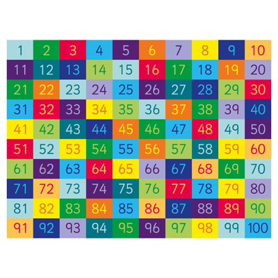 1-100 Numbers Rectangular Carpet - 2m x 1.5m MAT1011 | Primary ICT