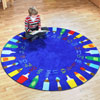 Rainbow Round Pencils Alphabet Carpet - 2m x 2m - MAT1028