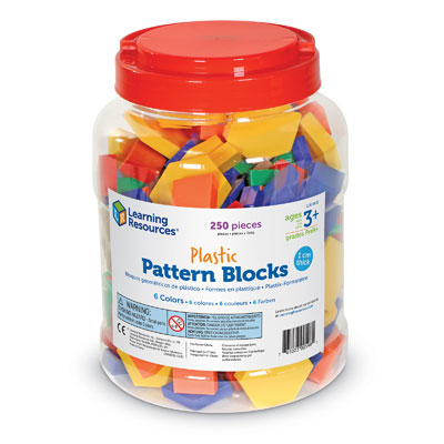 1cm Plastic Pattern Blocks - Set of 250 - by Learning Resources LER0632 ...