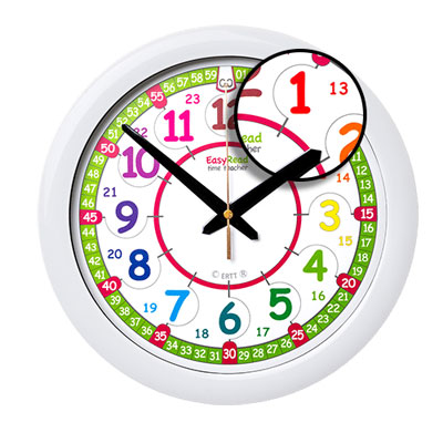 EasyRead Time Teacher Rainbow Face Wall Clock - 24 Hour - 29cm Diameter ...