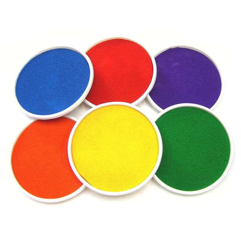 Giant Ink Pads Mixed Colours Set of 6 MB10166 Primary ICT