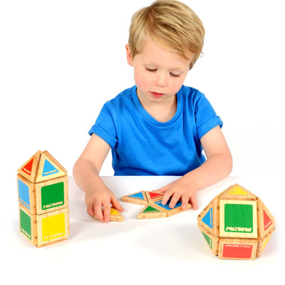 Wooden Magnetic Polydron - Set of 32 Pieces - 30-5000