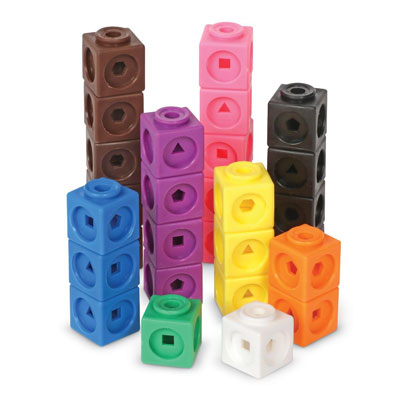 Learning Resources Math link Cubes 10 Colors~100 Cubes~New