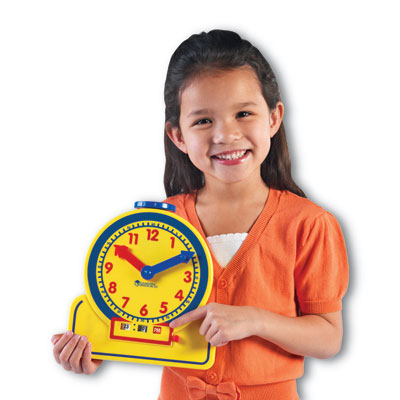 Primary Time Teacher 22.5cm Geared Junior Clock (24 Hour) - by Learning ...