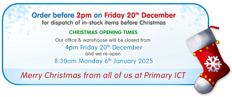 Order before 2pm on Monday 18th December for dispatch of in-stock items before Christmas